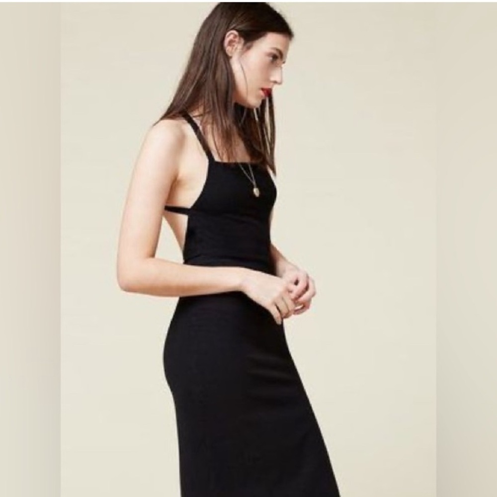 Reformation Classic Black Knit Midi Dress - Women's Black Dress